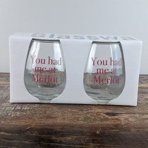 Urban Outfitters Stemless Wine Glasses Set of 2